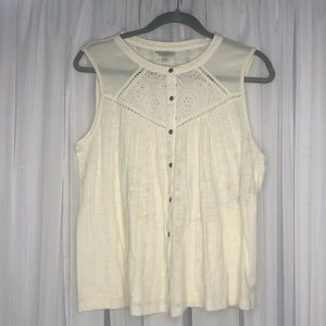 Lucky Brand Off White Sleeveless Top
